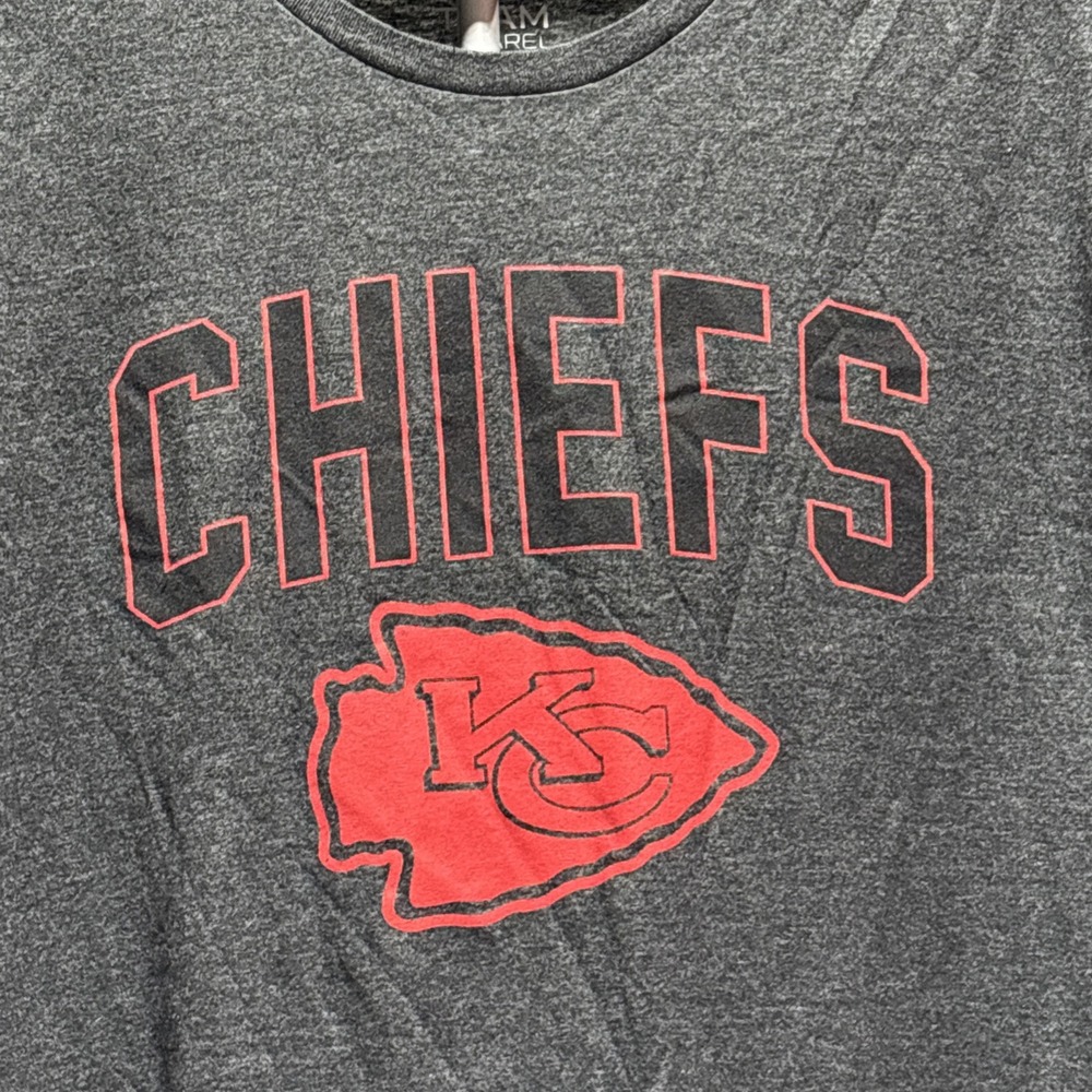 NFL‎ Team Apparel T Shirt Mens 2XL Charcoal Kansas City Chiefs SS Graphic